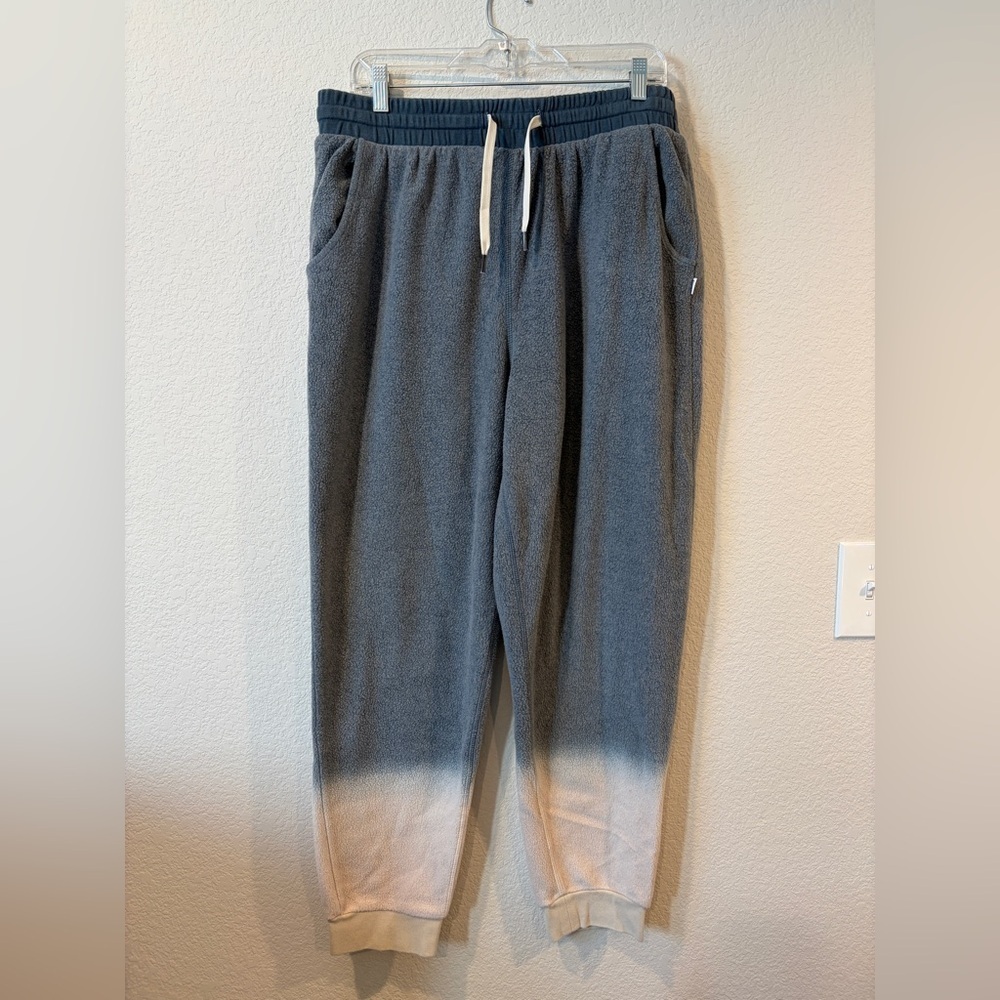 Feat x Helen Owen Women’s Blue Dip Dyed Fleece Jogger Sweats - x1